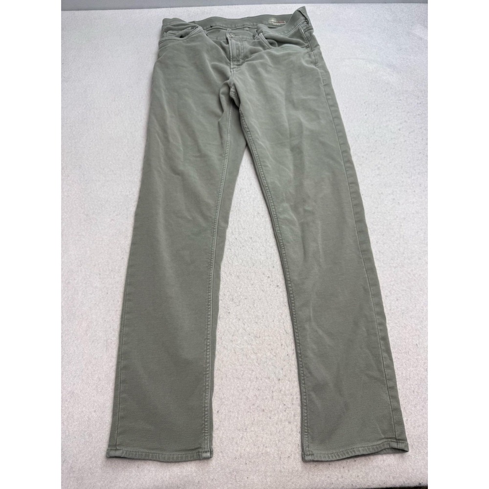 Faherty Jeans Mens 35x34 Green Straight Stretch Denim Light Wash Casual Pants